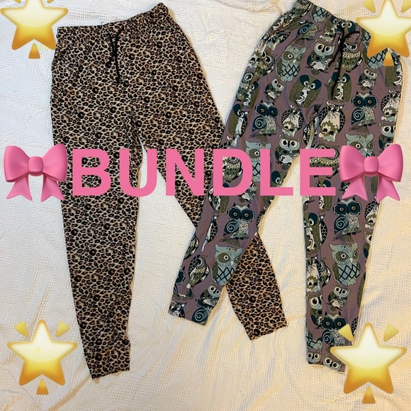 Leopard and Owl Print Women’s Joggers - Picture 1 of 11